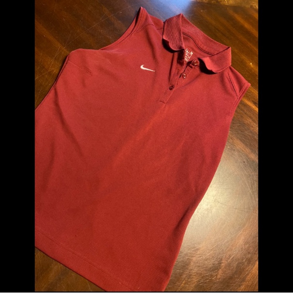 Nike Team Sleeveless Polo Tank - Maroon